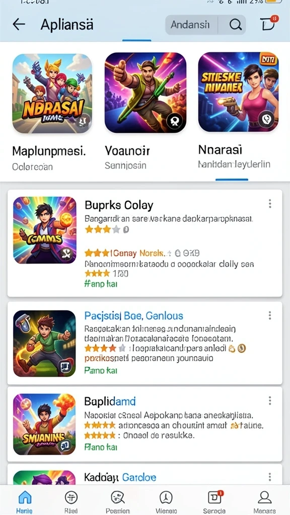 Menampilkan level permainan yang penuh warna.