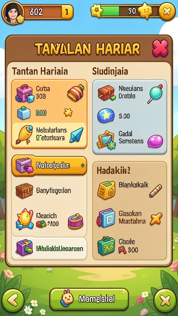 Fitur leaderboard yang menunjukkan peringkat pemain.