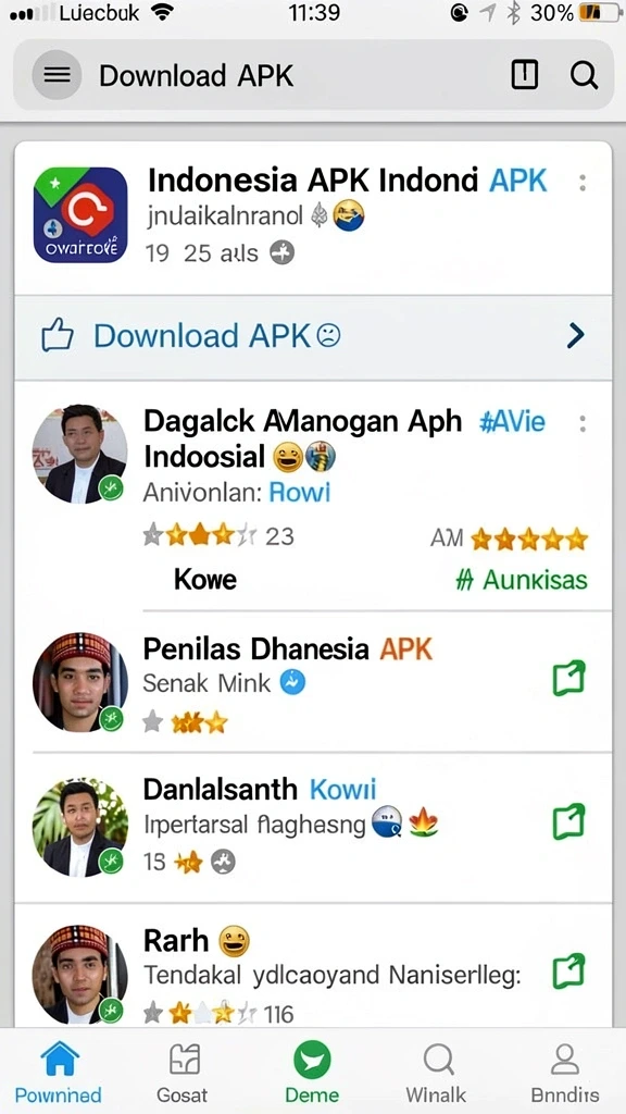 Halaman komunitas untuk berinteraksi dengan pemain lain.