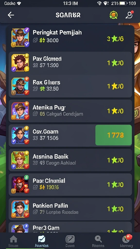 Screenshot dari level permainan yang menantang.