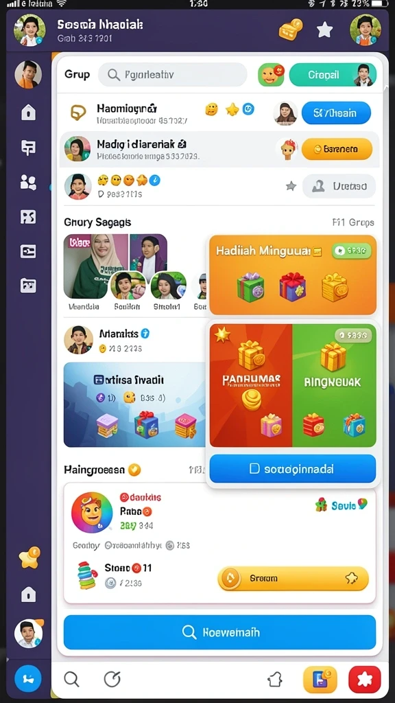 Fitur komunitas yang memungkinkan interaksi antar pemain.