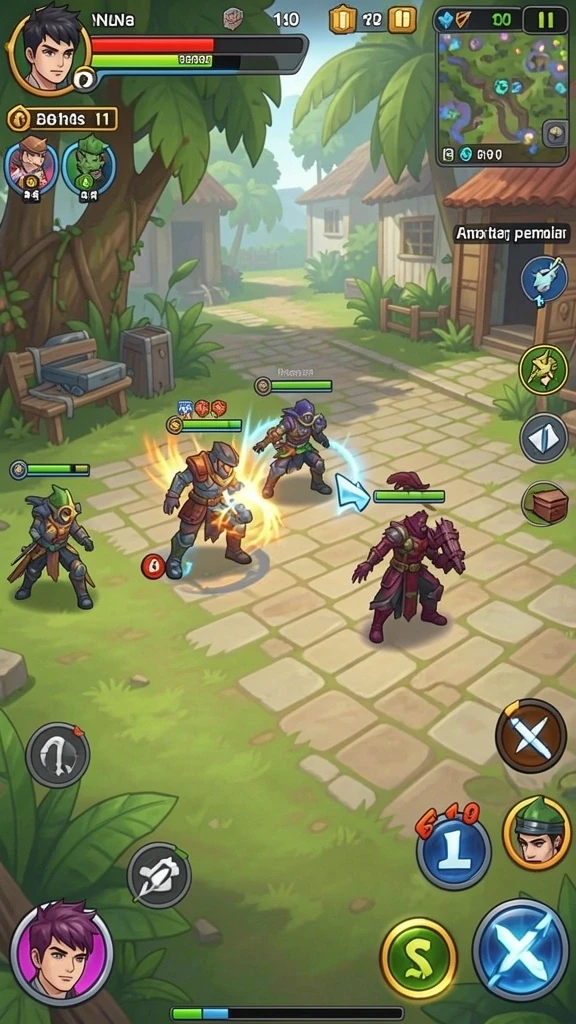 Screenshot menunjukkan karakter utama siap untuk berpetualang.